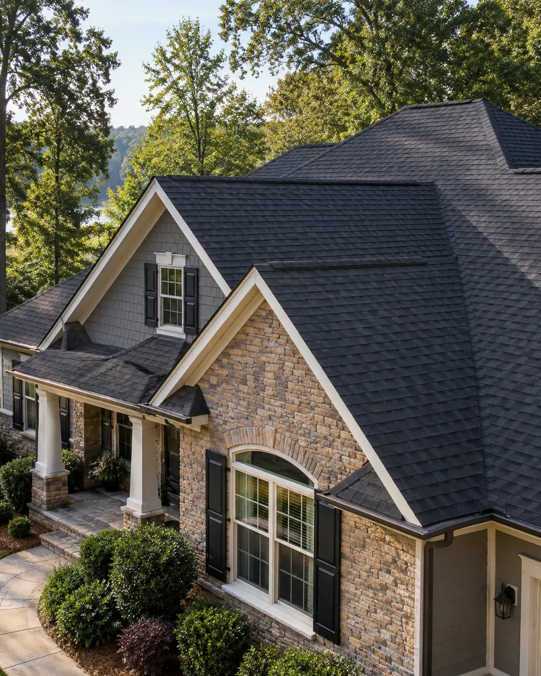 Completed shingle roof on a Gainesville area home
